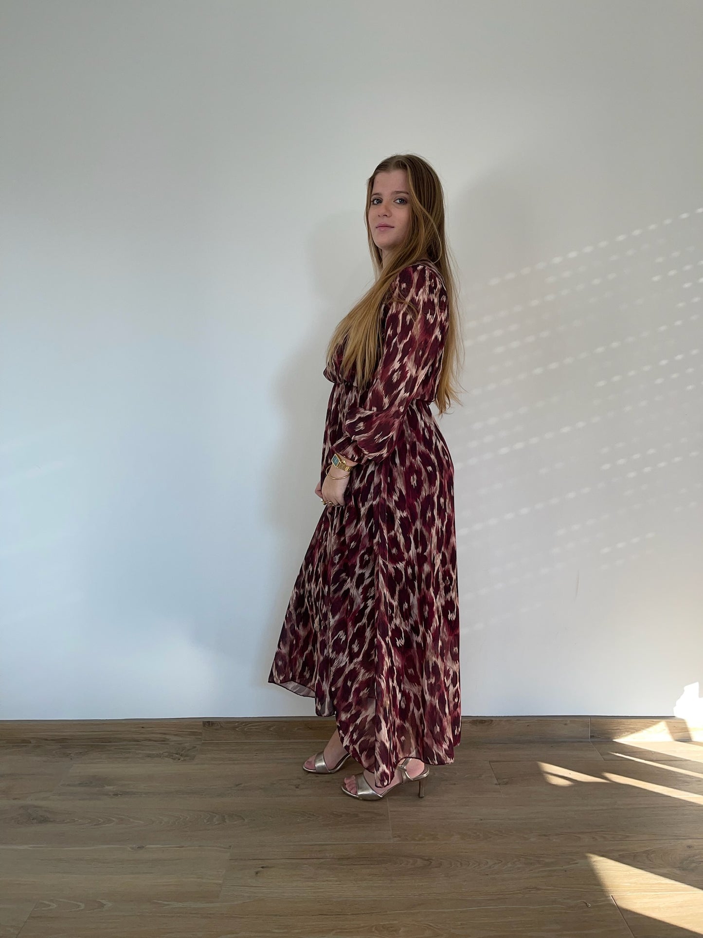 Robe longue léopard