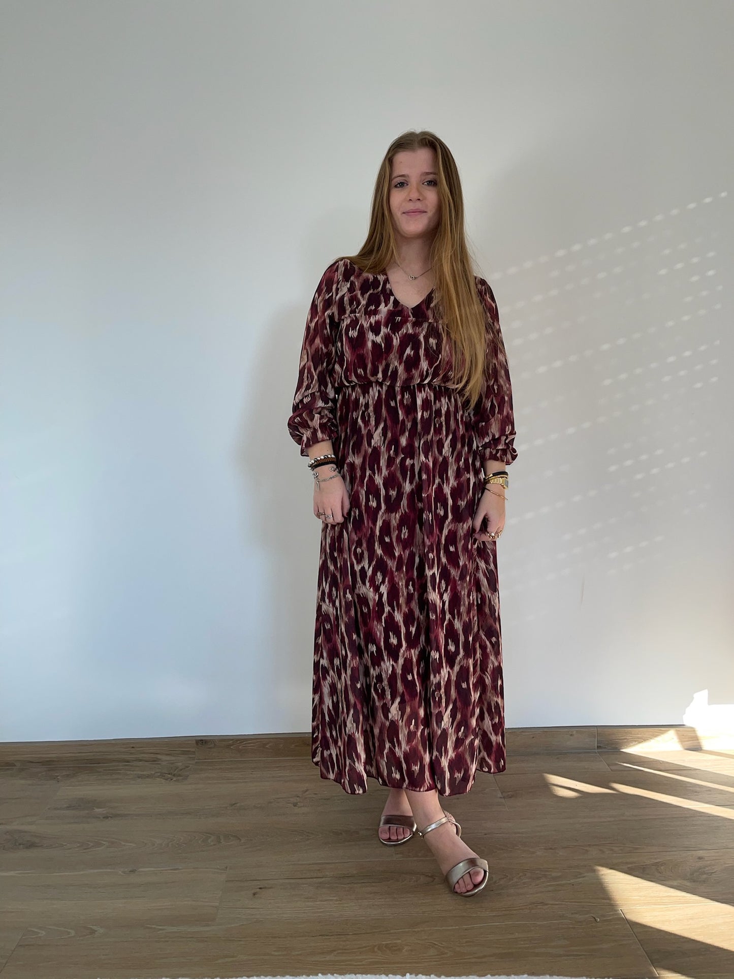 Robe longue léopard
