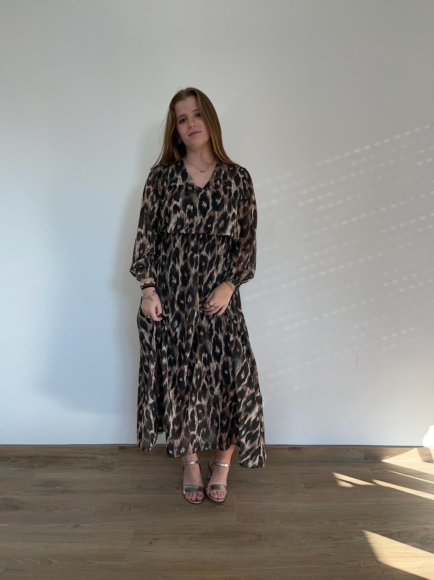 Robe longue léopard